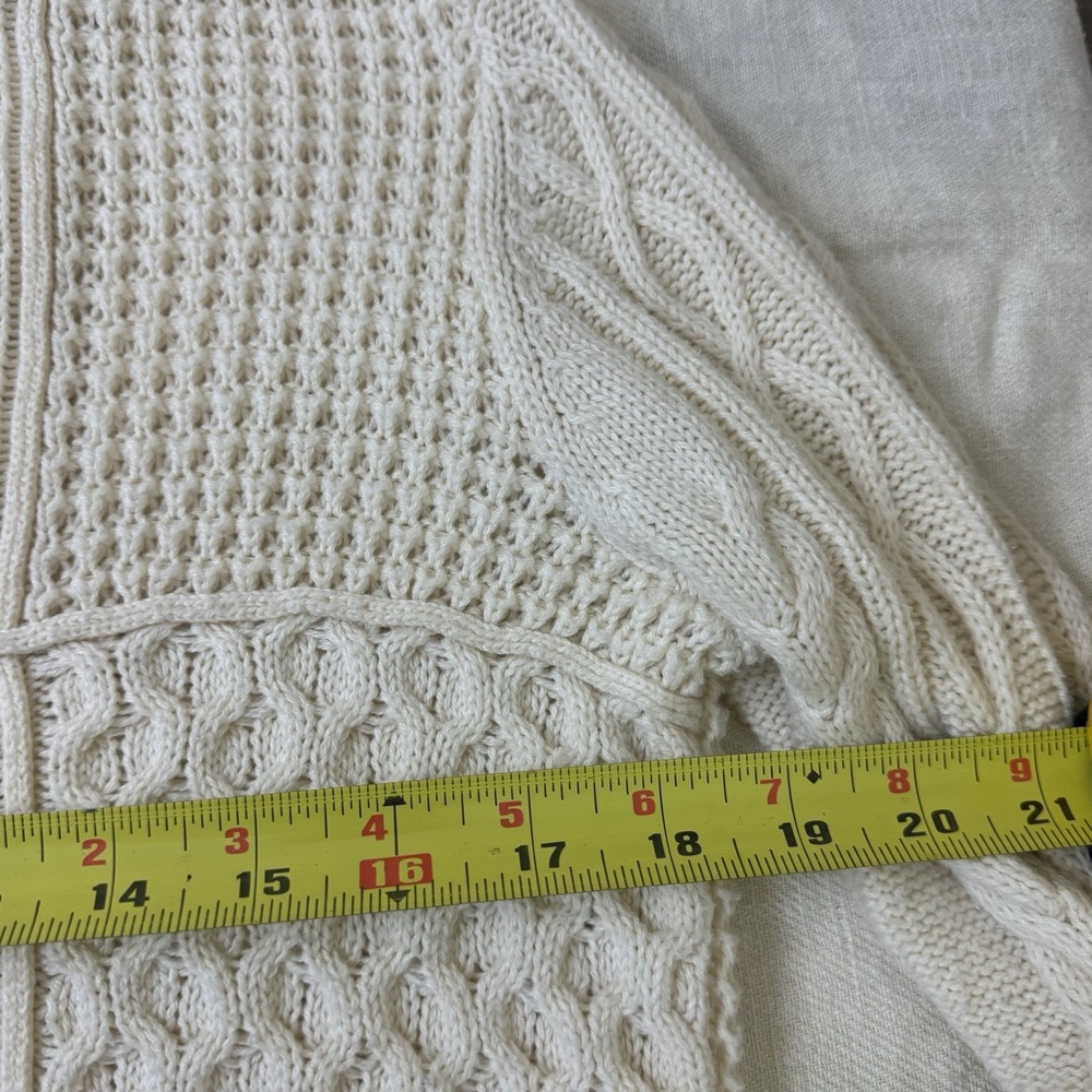 Coldwater Creek Cream Cable Knit Sweater Womens Sz PS Fisherman‎ Preppy Coastal - Picture 7 of 9